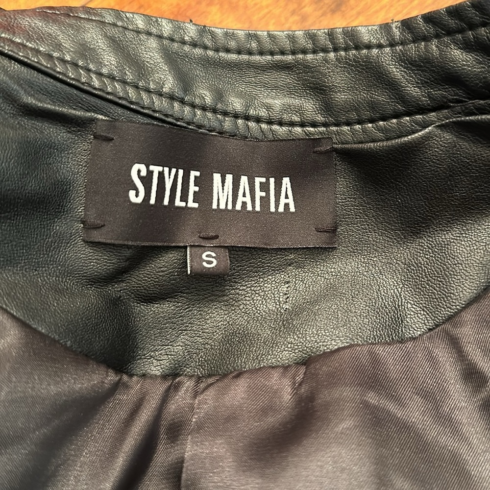Faux leather fringed moto jacket - Picture 8 of 8